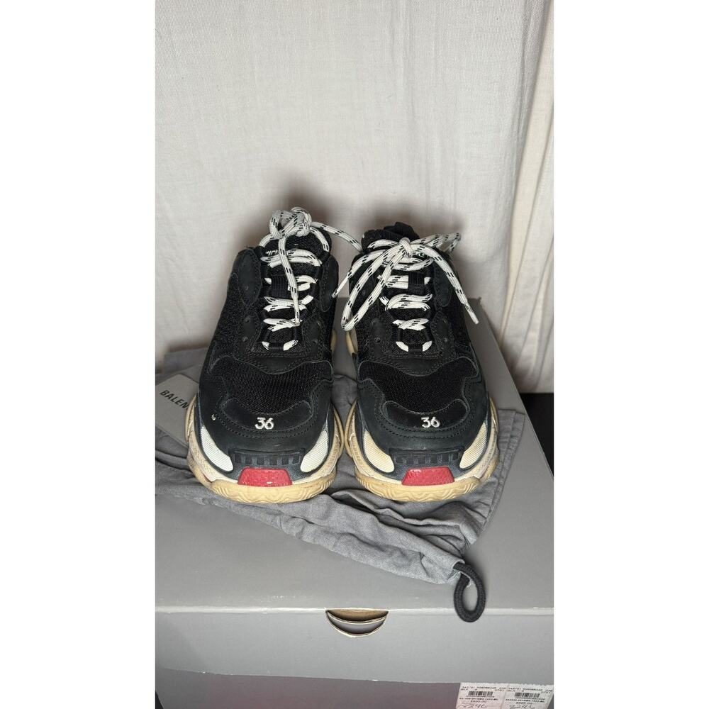 Balenciaga Triple S Sneakers – Black/Beige/Red (Size EU 36)